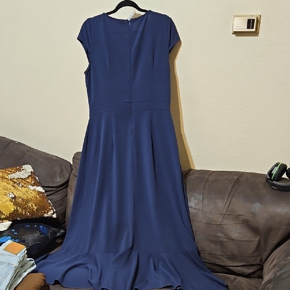 Musol Deep Blue Ruffle Maxi Dress - Picture 4 of 7